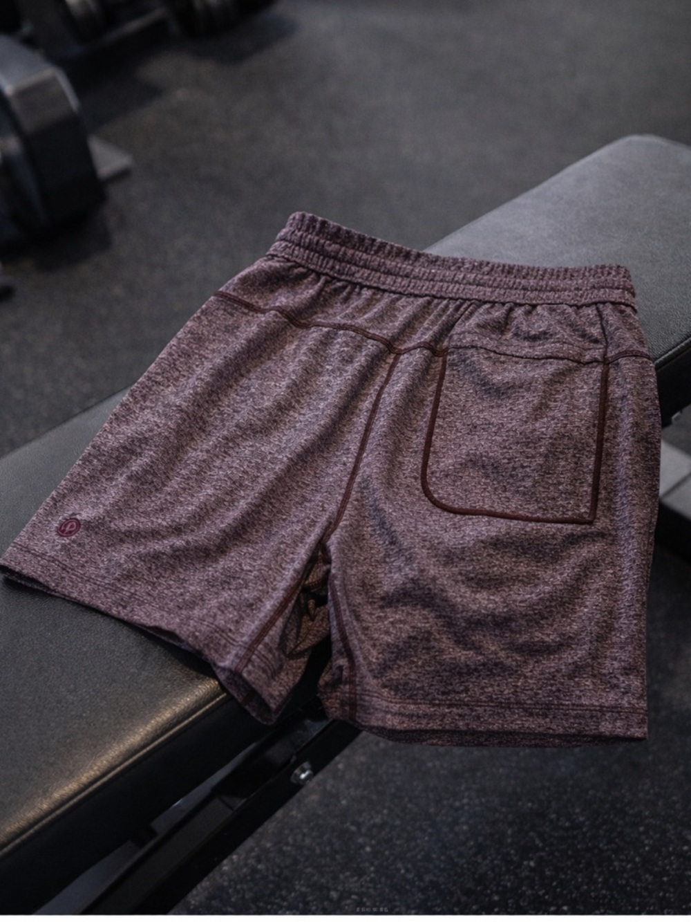 Lululemon Marled Plum Athletic Shorts Men’s Size M Drawstring Training Gym